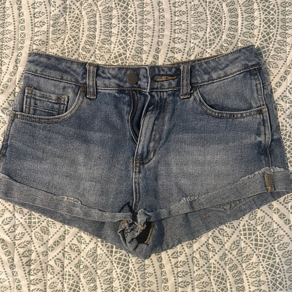 Kendall & Kylie Distressed Blue Jean Shorts